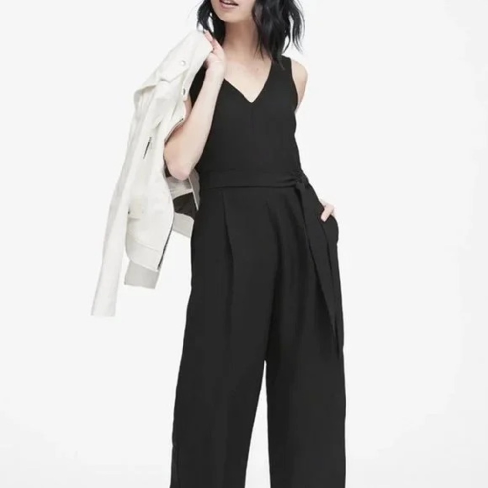 Banana Republic Women's Wide-Leg Jumpsuit - Black - Size 6